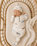 Load image into Gallery viewer, Knotted Baby Gown - Vintage Airplane
