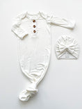 Load image into Gallery viewer, White Bamboo Knotted Baby Gown
