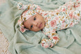 Load image into Gallery viewer, Dusty Pink Floral Baby Pajamas | Ruffle Zipper Romper
