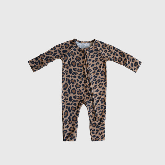 Bamboo Zip Pajamas | Leopard