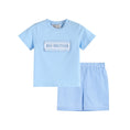 Load image into Gallery viewer, Light Blue Big Brother Smocked Shirt and Shorts Set
