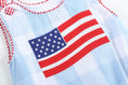 Load image into Gallery viewer, Light Blue Gingham American Flag Romper
