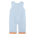 Load image into Gallery viewer, Light Blue Pumpkin Applique Overalls
