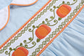 Load image into Gallery viewer, Light Blue Pumpkin Vine Smocked Collared Romper
