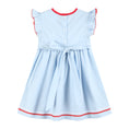 Load image into Gallery viewer, Light Blue USA Flag Smocked Dress
