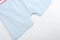 Load image into Gallery viewer, Light Blue USA Flag Smocked Shortalls
