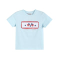 Load image into Gallery viewer, Light Blue USA Flag Smocked T-Shirt and Shorts Set
