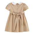 Load image into Gallery viewer, Light Brown Pumpkin Smocked Collared Dress
