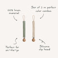 Load image into Gallery viewer, Linen Pacifier Clip 2-Pack
