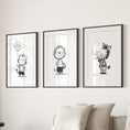 Load image into Gallery viewer, Black White Gender-Neutral Nursery Art Set. Lion Tiger Zebra

