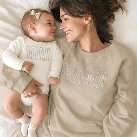 Mama and Mini Matching Outfits | Embroidered Mommy and Me Sweatshirts