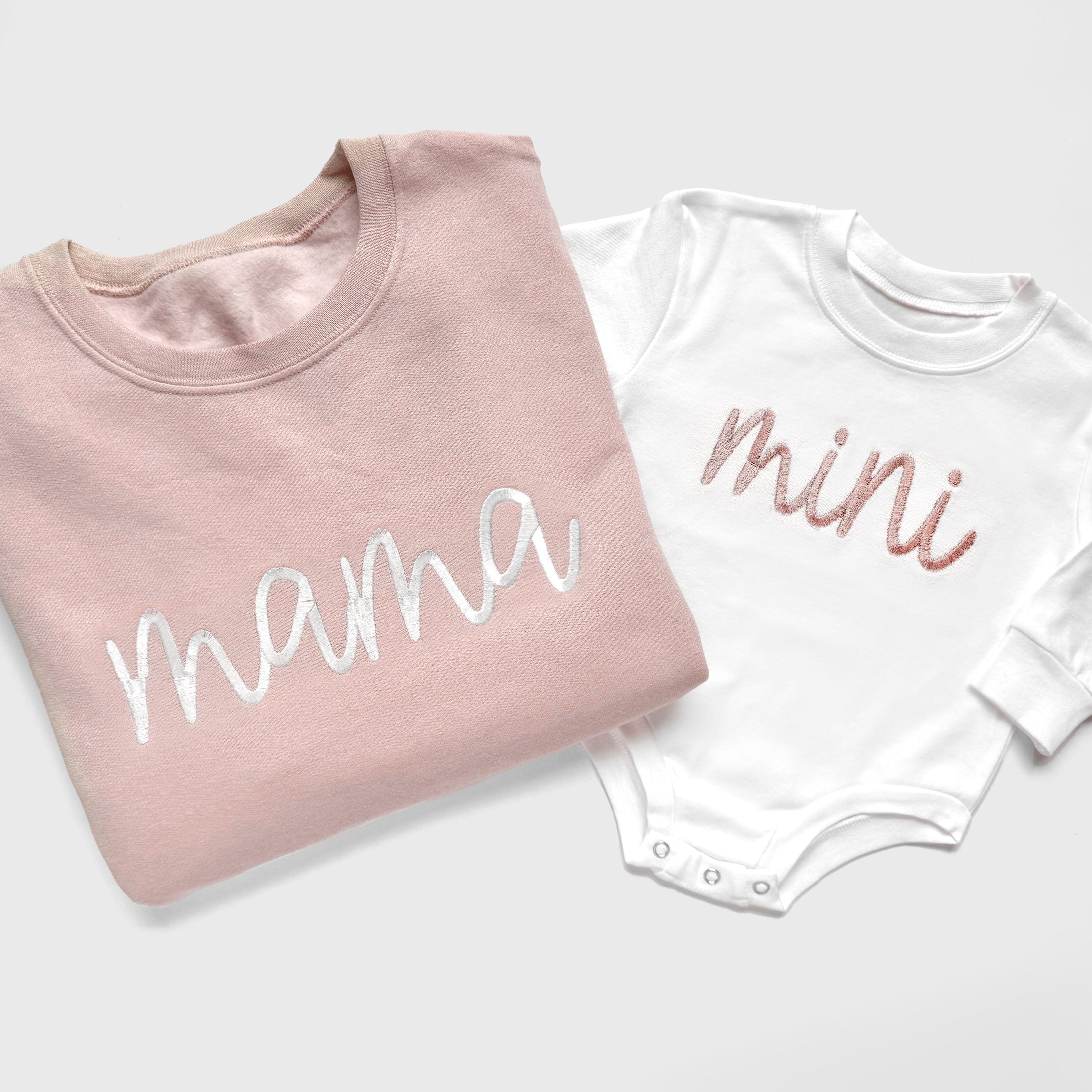 Embroidered Mother Daughter Matching Sweatshirts and Baby Outfits