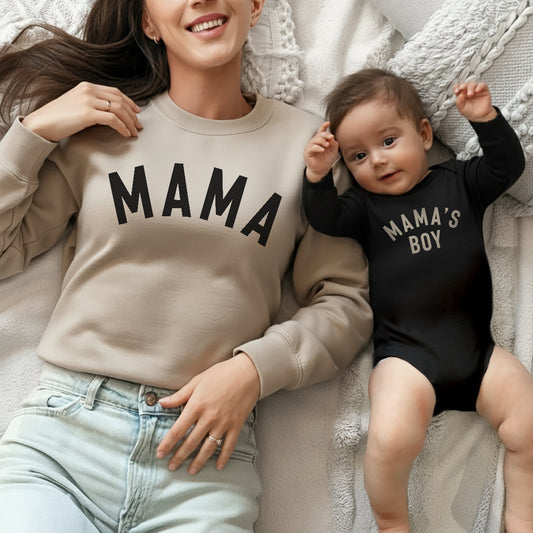 Mama and Mama's Boy Matching Sweatshirts and Bodysuits
