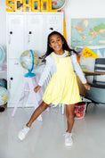 Load image into Gallery viewer, Bright Yellow Faux Suede Pinafore
