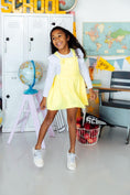 Load image into Gallery viewer, Bright Yellow Faux Suede Pinafore
