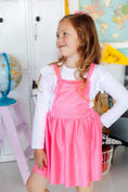 Load image into Gallery viewer, Neon Pink Faux Suede Pinafore
