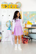 Load image into Gallery viewer, Lavender Faux Suede Pinafore
