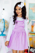Load image into Gallery viewer, Lavender Faux Suede Pinafore
