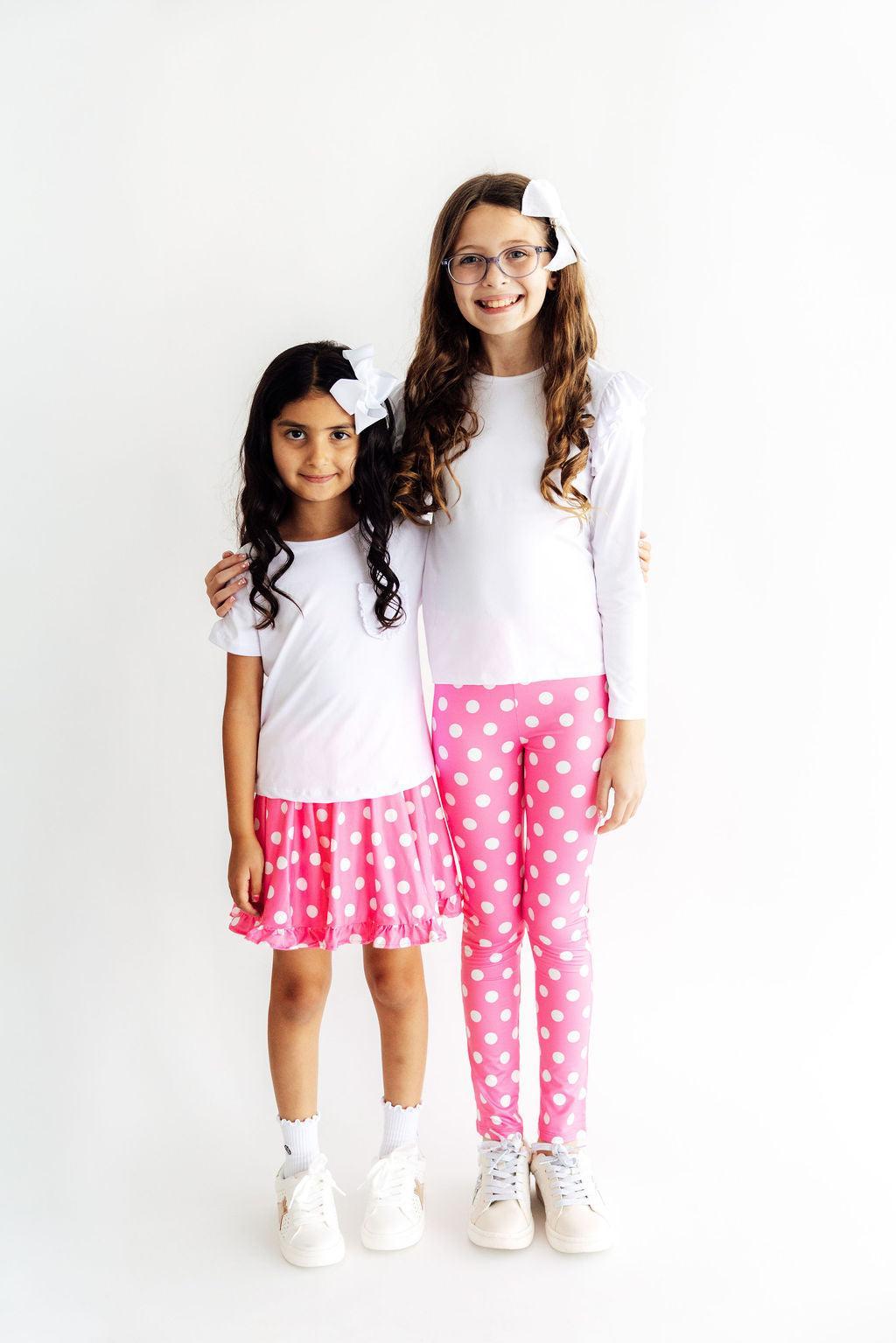 Pink Polka Dots Ruffle Twirl Skort