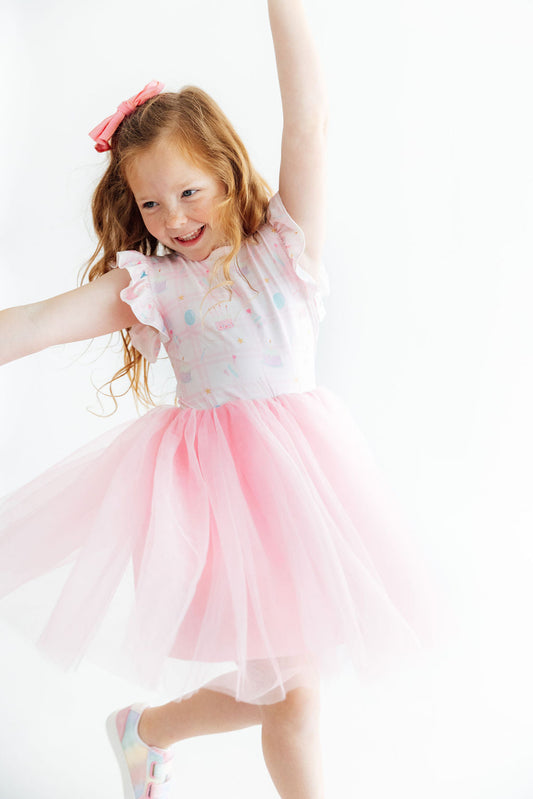Birthday Magic Flutter Sleeve Tutu Dress