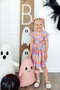 Load image into Gallery viewer, Autumn Sparkle Flutter Sleeve Twirl Dress
