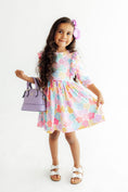 Load image into Gallery viewer, Colorful Carnations 3/4 Sleeve Ruffle Twirl Dress
