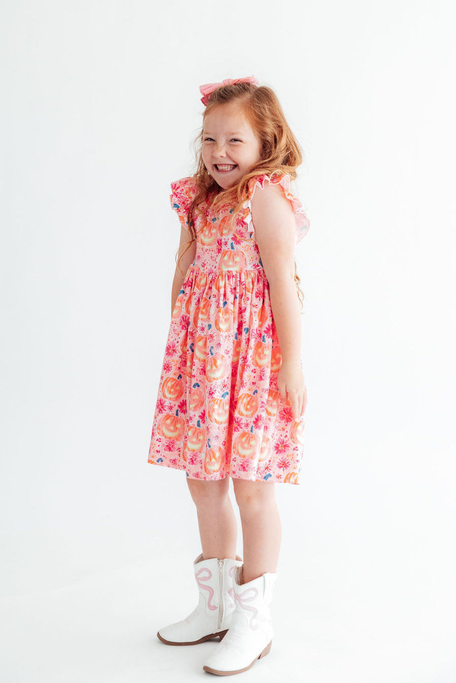 Spooktacular Flutter Sleeve Twirl Dress