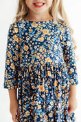 Load image into Gallery viewer, Marigold Moon 3/4 Sleeve Pocket Twirl Dress
