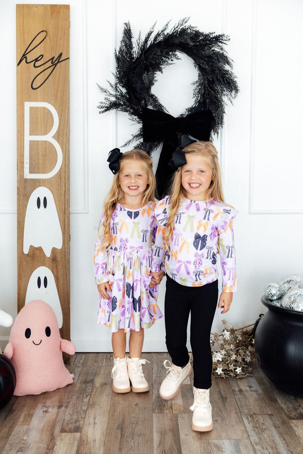 Tied with a Boo Lavender L/S Ruffle Tee