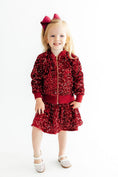 Load image into Gallery viewer, Cranberry Velvet Sequin Twirl Skort
