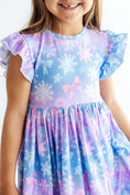 Load image into Gallery viewer, Snow Much Sunshine Flutter Sleeve Twirl Dress
