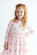 Load image into Gallery viewer, Storybook Santa L/S Ruffle Hem Twirl Dress
