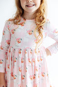 Load image into Gallery viewer, Storybook Santa L/S Ruffle Hem Twirl Dress

