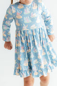 Load image into Gallery viewer, Nativity L/S Ruffle Hem Twirl Dress
