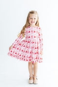 Load image into Gallery viewer, Candy Cane Ballet L/S Ruffle Hem Twirl Dress

