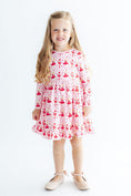 Load image into Gallery viewer, Candy Cane Ballet L/S Ruffle Hem Twirl Dress
