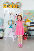 Load image into Gallery viewer, Neon Pink Faux Suede Pinafore
