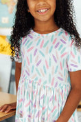 Load image into Gallery viewer, COLOR CRAYONS S/S POCKET TWIRL DRESS
