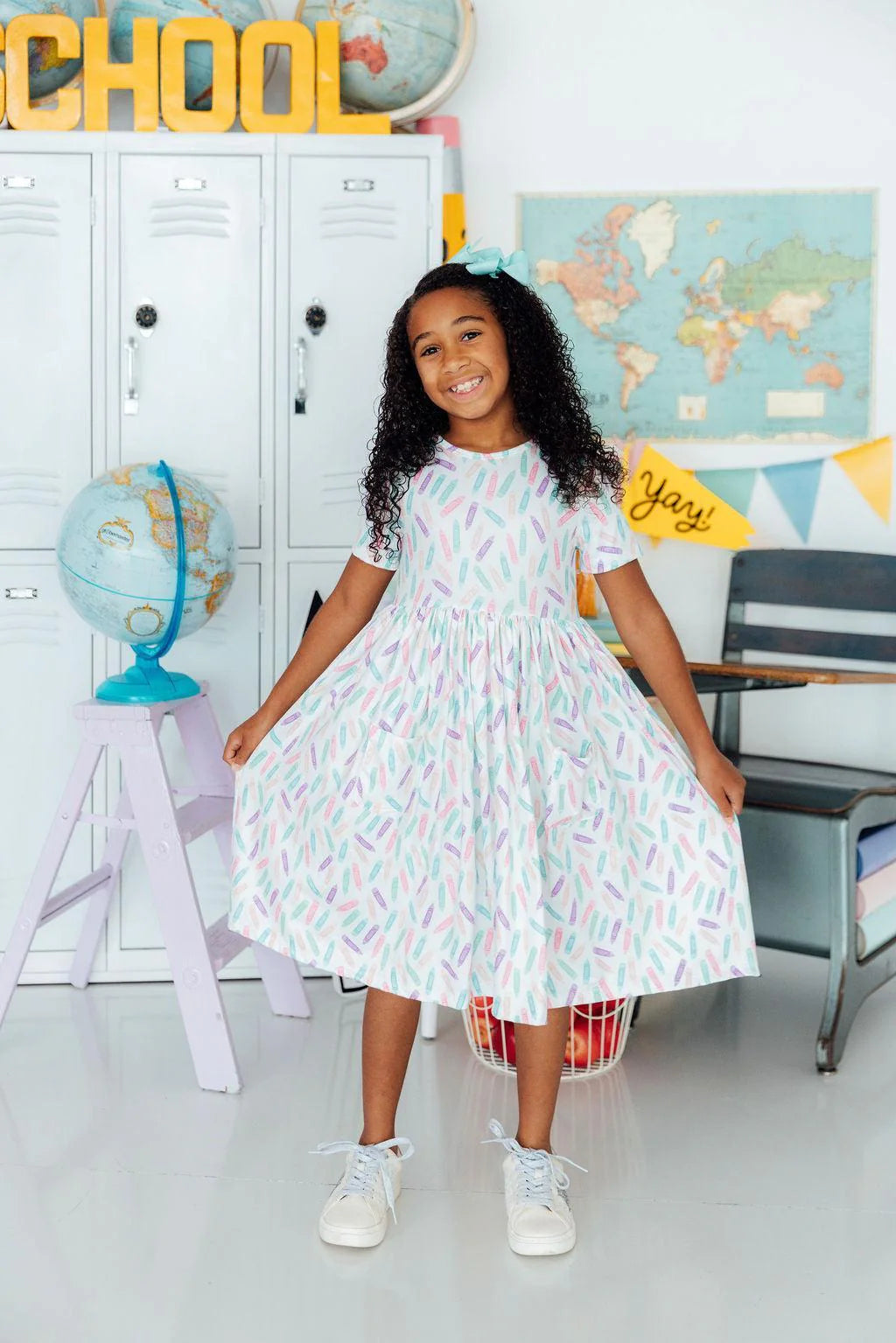 COLOR CRAYONS S/S POCKET TWIRL DRESS