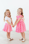 Load image into Gallery viewer, Pink Polka Dots Ruffle Twirl Skort
