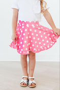 Load image into Gallery viewer, Pink Polka Dots Ruffle Twirl Skort
