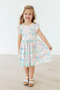 Load image into Gallery viewer, FLUTTERING BUTTERFLIES FLUTTER SLEEVE TWIRL DRESS
