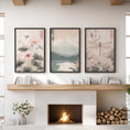 Load image into Gallery viewer, Japandi Style Set of 3 Wall Art. Floral and Mountain Prints
