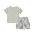 Load image into Gallery viewer, Misty Blue Big Brother Smocked Shirt and Shorts Set
