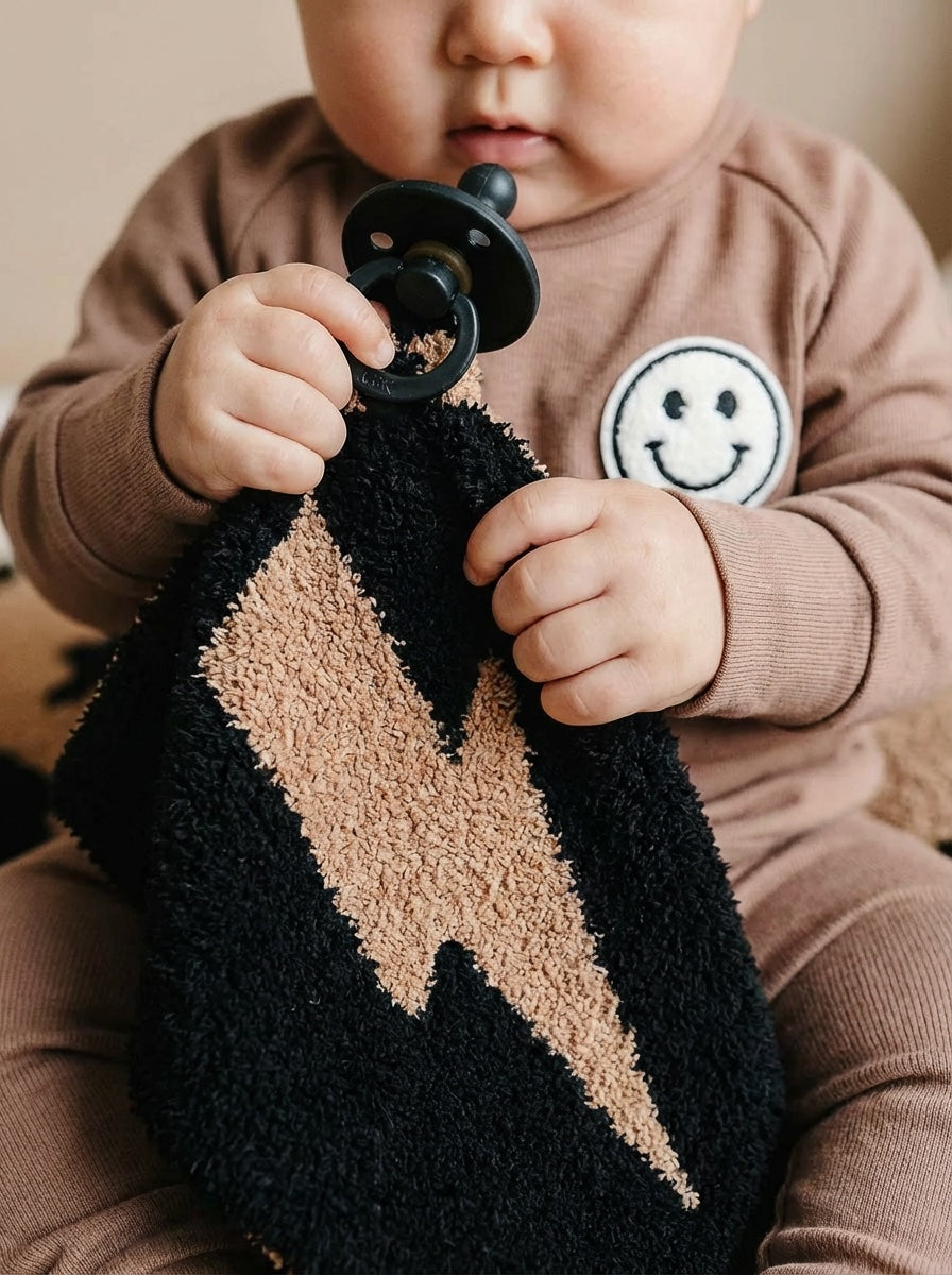 Lightning Bolt Plush Lovey | Mocha