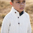 Load image into Gallery viewer, Mock Neck Organic Cable Sweater with Buttons - Baby
