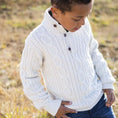 Load image into Gallery viewer, Mock Neck Organic Cable Sweater with Buttons - Baby
