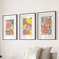 Load image into Gallery viewer, Boho Chic Botanical Decor. Set of 3 Abstract Flowers Prints
