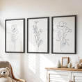 Load image into Gallery viewer, Black and White Botanical Prints. Modern Minimalist Line Art
