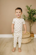 Load image into Gallery viewer, Neutral Checker 2pc Bamboo Pajamas
